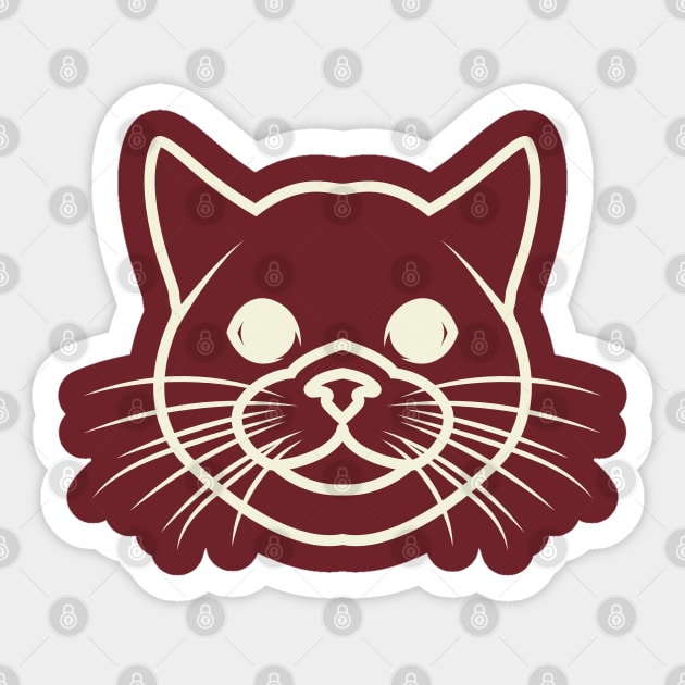 Lineart Cute Cat Face Sticker by crissbahari